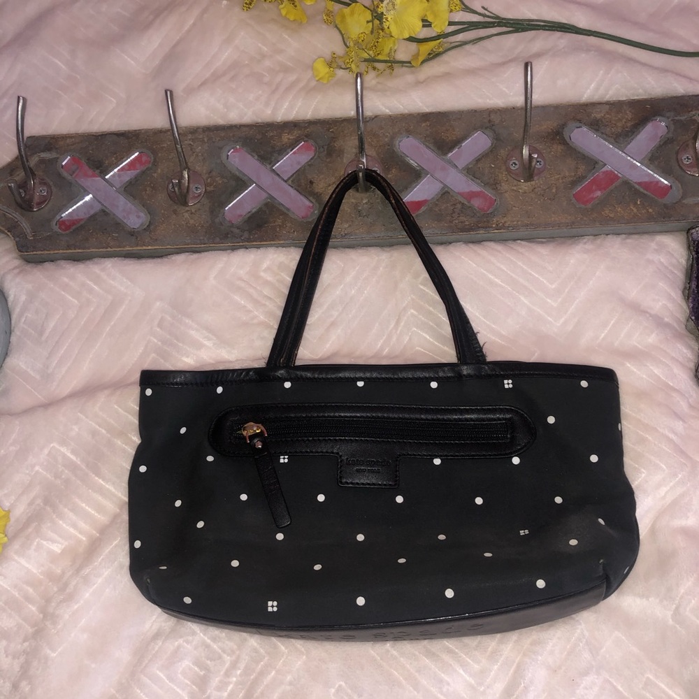 Black and white polka dot Kate Spade purse